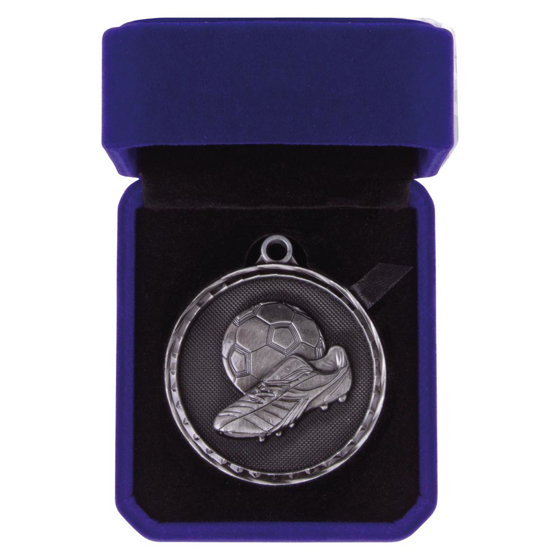 Picture of Power Boot Football Medal Box Antique Silver 50mm