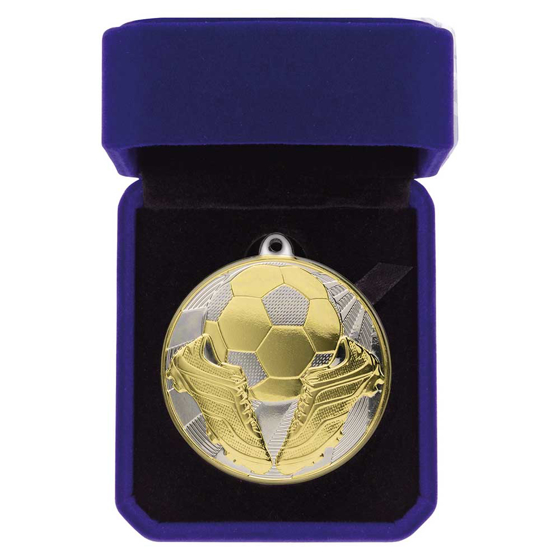 Picture of Premiership Football Medal Box Gold & Silver 60mm