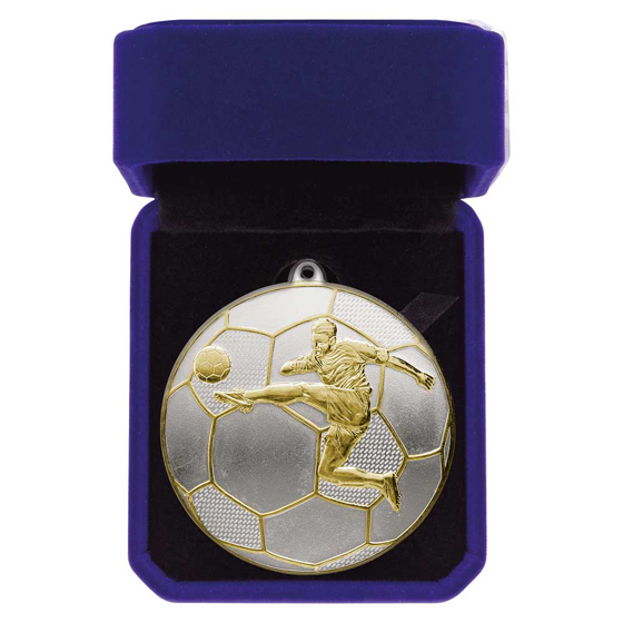 Picture of Premiership Football Medal Box Gold & Silver 70mm