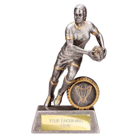 Picture of Stormer Rugby Female Award Antique Silver & Gold 130mm