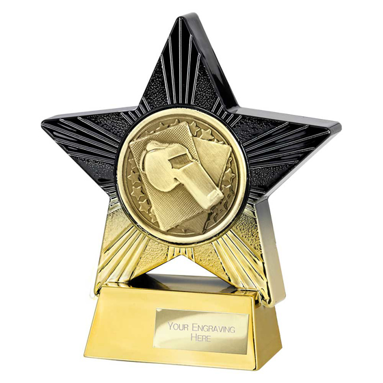 Picture of Superstar Referee Award Black & Gold 140mm