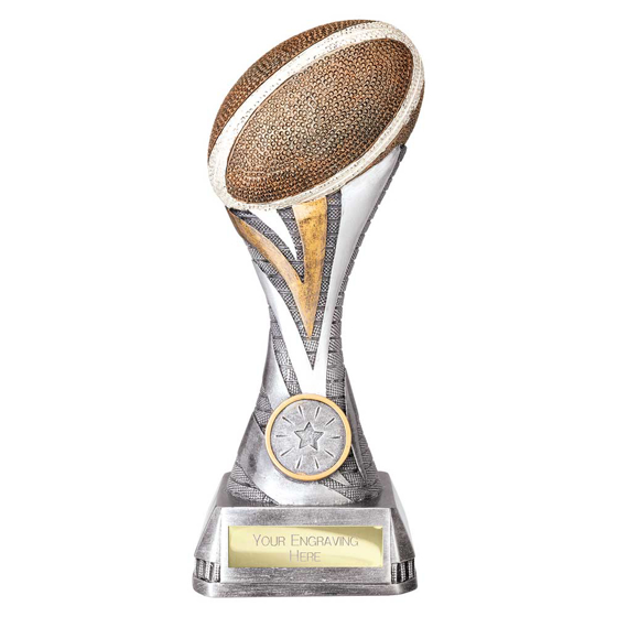 Picture of Tempest Rugby Award Antique Silver & Gold 200mm