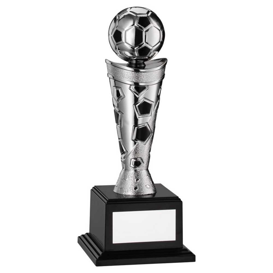 Picture of Silver/black Plastic Football Figure On Base - 9.5in